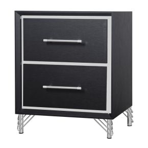 New Classic B1891-040 Ava - 2 Drawer Nightstand - Ebony