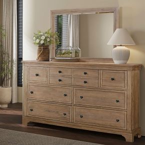Liberty Furniture 928-BR-DM Haven Hills - Dresser & Mirror - Camel Beige