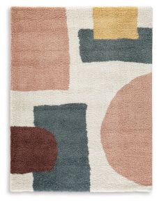 Signature Design by Ashley® R407181 Flynnwick - 8' x 10' Rug - Cream / Pink / Gray