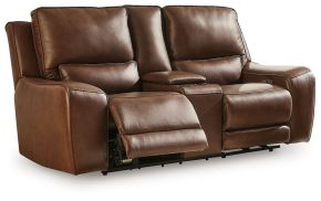 Signature Design by Ashley® PCU6260718 DeepWakes - Power Reclining Loveseat / Console / Adjustable Headrest - Canyon