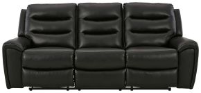 Signature Design by Ashley® 6110515 Warlin - Black - Pwr Rec Sofa With Adj Headrest