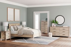 Signature Design by Ashley® EB3929/231/245/113/157 Battelle - Tan - 4 Pc. - Dresser, Chest, Queen Panel Platform Bed