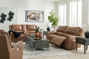 Signature Design by Ashley® U82815/47/18/13 Trasimeno - Caramel - 3 Pc. - Power Reclining Sofa, Power Reclining Loveseat, Power Recliner
