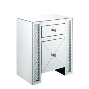 ACME 97026 Maisha - Accent Table - Mirrored & Faux Crystals