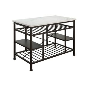 ACME 98400 Lanzo - Kitchen Island - Marble Top & Gunmetal