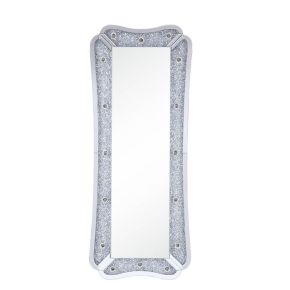 ACME 97755 Noralie - 63" Floor Mirror With Faux Diamonds - Mirrored