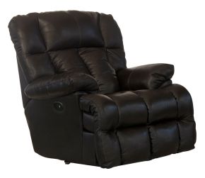 Catnapper 647647-1283/09-3083/09 Victor - Leather Power Lay Flat Chaise Recliner - Dark Brown
