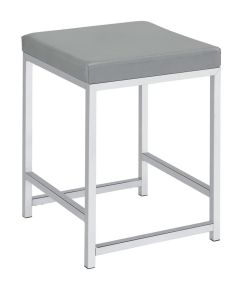 CoasterEssence 935933 Umbridge - Upholstered Square Padded Cushion Vanity Stool - Light Gray