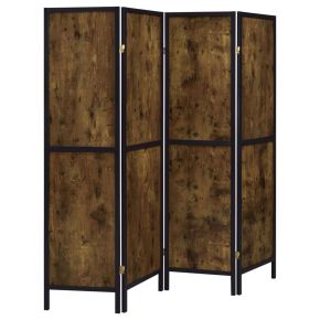 CoasterEveryday 961413 Deepika - 4-Panel Room Divider Folding Screen - Rustic Nutmeg