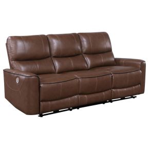 Coaster Fine Furniture 610264P Greenfield - Upholstered Power Reclining Sofa - Saddle Brown