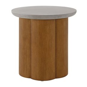 ACME LV03026 Evelyn - End Table - Faux Concrete Top & Walnut
