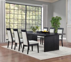 Coaster Fine Furniture 108231-S7A Brookmead - 7-Piece Extension Leaf Dining Table Set - Black / Ivory