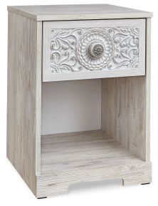Ashley Furniture EB1811-291 Paxberry - One Drawer Night Stand - Open Cubby - Whitewash