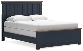 Ashley Furniture B414B10 Landocken - Queen Panel Bed - Brown / Blue