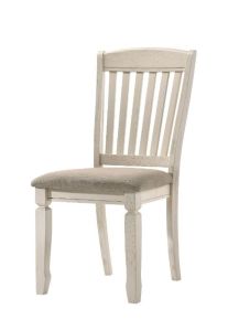 ACME 77192 Fedele - Side Chair (Set of 2) - Tan Fabric & Cream Finish