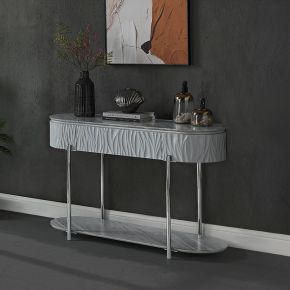 ACME LV02413 Yukino - Sofa Table - Gray High & Chrome