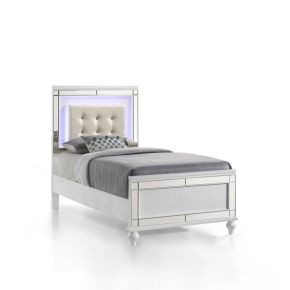 New Classic 02-9698W-500 Valentino - 3/3 Twin Bed - White