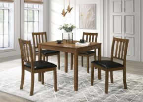 Coaster Fine Furniture 150400 Parkwood - 5 Piece Square Dining Table Set - Honey Brown