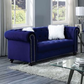Furniture of America CM6240BL-LV-PK Giacomo - Loveseat - Blue