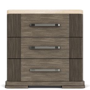 Riverside Furniture 87168 Sariel - Stone Top 3 Drawer Nightstand - Dark Brown