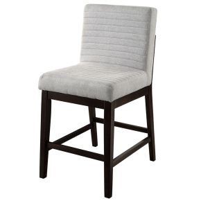 ACME DN03256 Edwyn - Counter Height Chair (Set of 2) - Gray Linen & Espresso