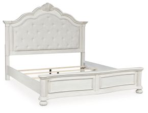 Benchcraft® B795B6 Montelaine - King Upholstered Panel Bed - Antique White