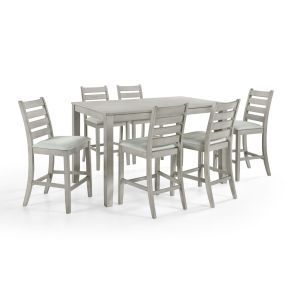 New Classic 40-D1652C-6C Pascal - Counter Dining Table With 6 Chairs - Driftwood