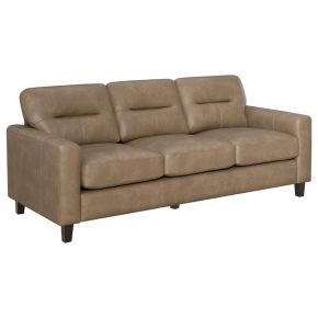 Coaster Fine Furniture 504667 Scotland - Faux Leather Upholstered Track Arm Sofa - Brown