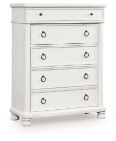Signature Design by Ashley® PCB823-46 Rowlenstown - Five Drawer Chest - Antique White