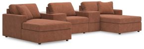 Signature Design by Ashley® 92102S44 Modmax - 5-Piece Pit Sectional With Storage Consoles - Spice