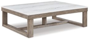 Ashley Furniture T789-1 Loyaska - Rectangular Cocktail Table - Brown / Ivory