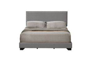 ACME 27430Q Leandros Queen Bed - Light Gray Fabric