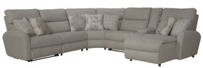 Catnapper 626/14/16/18/19/15/13-46 Catnapper 626/14/16/18/19/15/13-46 McPherson - 6 Piece Power Reclining Sectional With Lay-Back RSF Chaise And 2 Lay-Flat Reclining Seats - Beige