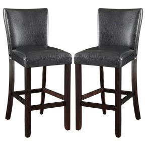 CoasterEveryday 100056 Alberton - Leatherette Upholstered Bar Chair (Set of 2) - Black