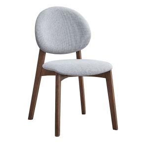 ACME DN04166 Hadasa - Side Chair (Set of 2) - Light Gray & Walnut