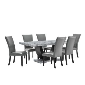 New Classic 40-3765-D6C New Classic 40-3765-D6C Lyra - Dining Table & 6 Chairs - Gray