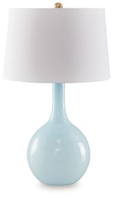 Signature Design by Ashley® L430874 Rylanton - Glass Table Lamp - Aqua