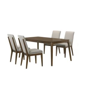 New Classic 40-7185BN-D4C New Classic 40-7185BN-D4C Maggie - Dining Table With 4 Natural Chairs - Dark Brown