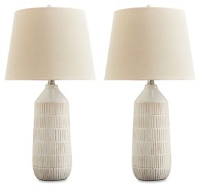 Ashley Furniture L177994 Willport - Ceramic Table Lamp (Set of 2) - Off White