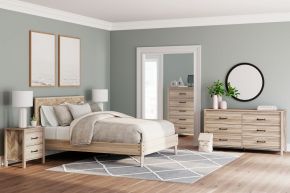 Signature Design by Ashley® EB3929/231/112/156 Battelle - Tan - 3 Pc. - Dresser, Full Panel Platform Bed