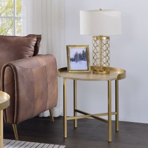 ACME 82337 ACME 82337 Mithea - End Table - Oak Table Top & Gold
