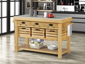 ACME AC00188 Grovaam - Kitchen Island - Marble Top & Natural