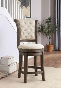 ACME 96457 Glison - Bar Chair - Beige Fabric & Walnut