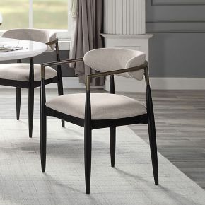 ACME DN02142 Jaramillo - Side Chair (Set of 2) - Beige & Black