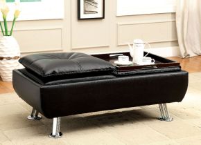 Furniture of America CM2677BK-OT Hauser - Ottoman - Black