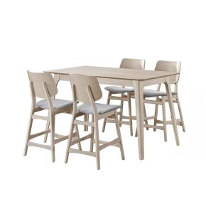 New Classic 45-1651W-C4CT New Classic 45-1651W-C4CT Oscar - Counter Table & 4 Chairs - White Ash