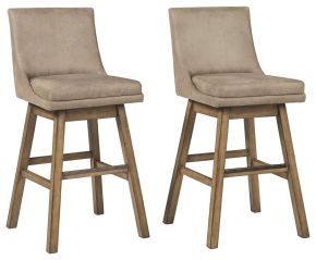 Signature Design by Ashley® D380-530 Tallenger - Dark Brown - Tall UPH Swivel Barstool(Set of 2)