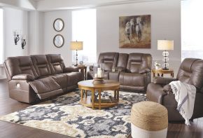 Signature Design by Ashley® U54603/15/18/13 Wurstrow - Umber - 3 Pc. - Power Sofa, Loveseat, Recliner