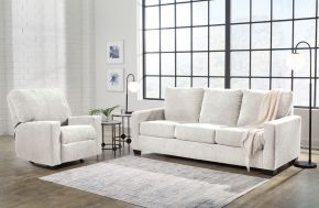 Signature Design by Ashley® 53603/39/25 Rannis - 2 Pc. - Queen Sofa Sleeper, Rocker Recliner - Snow