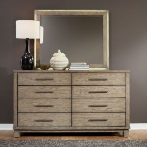 Liberty Furniture 876-BR-DM Canyon Road - Dresser & Mirror - Light Brown